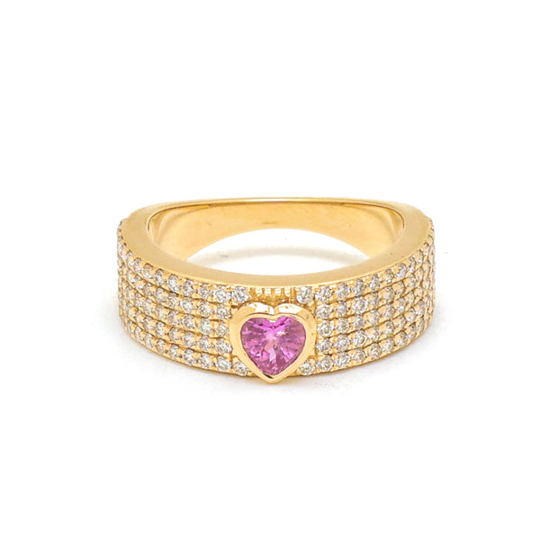 Diamond Pink Sapphire Ring
