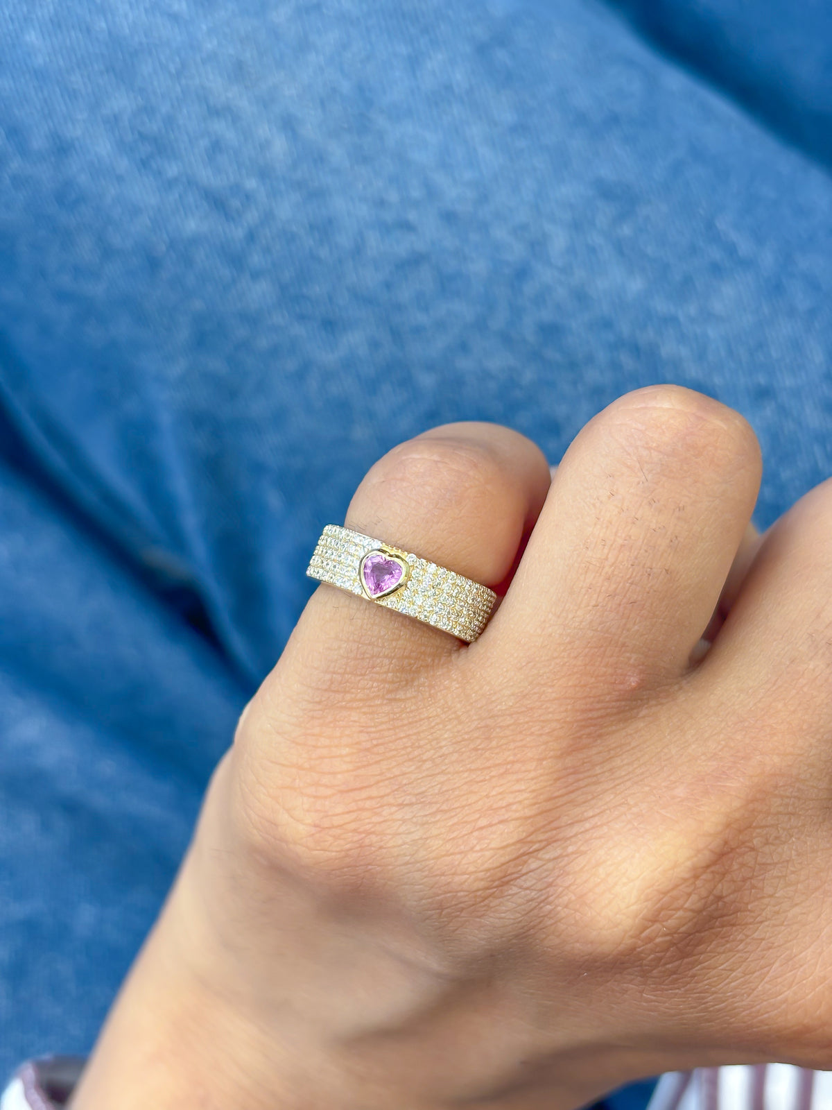 Diamond Pink Sapphire Ring