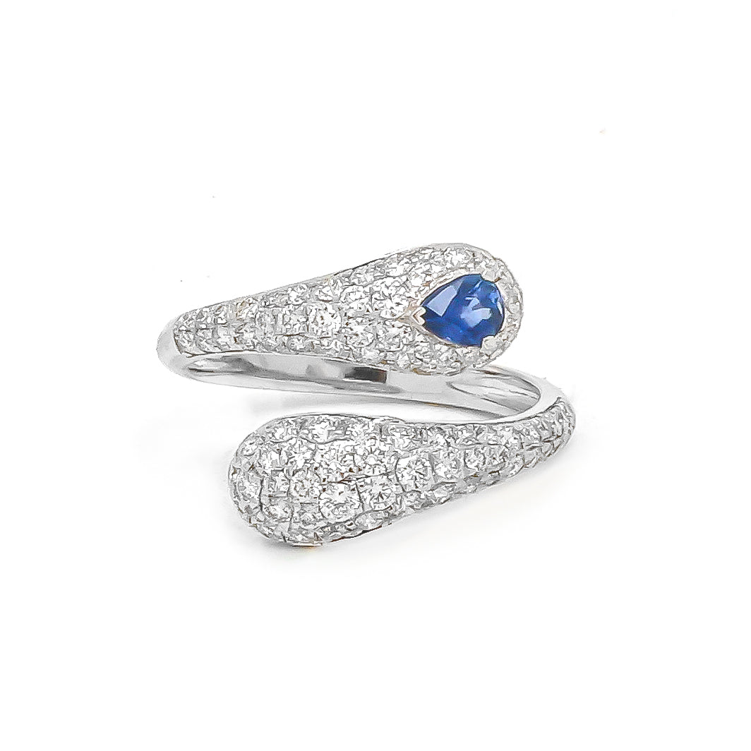 Diamond Blue Sapphire Ring
