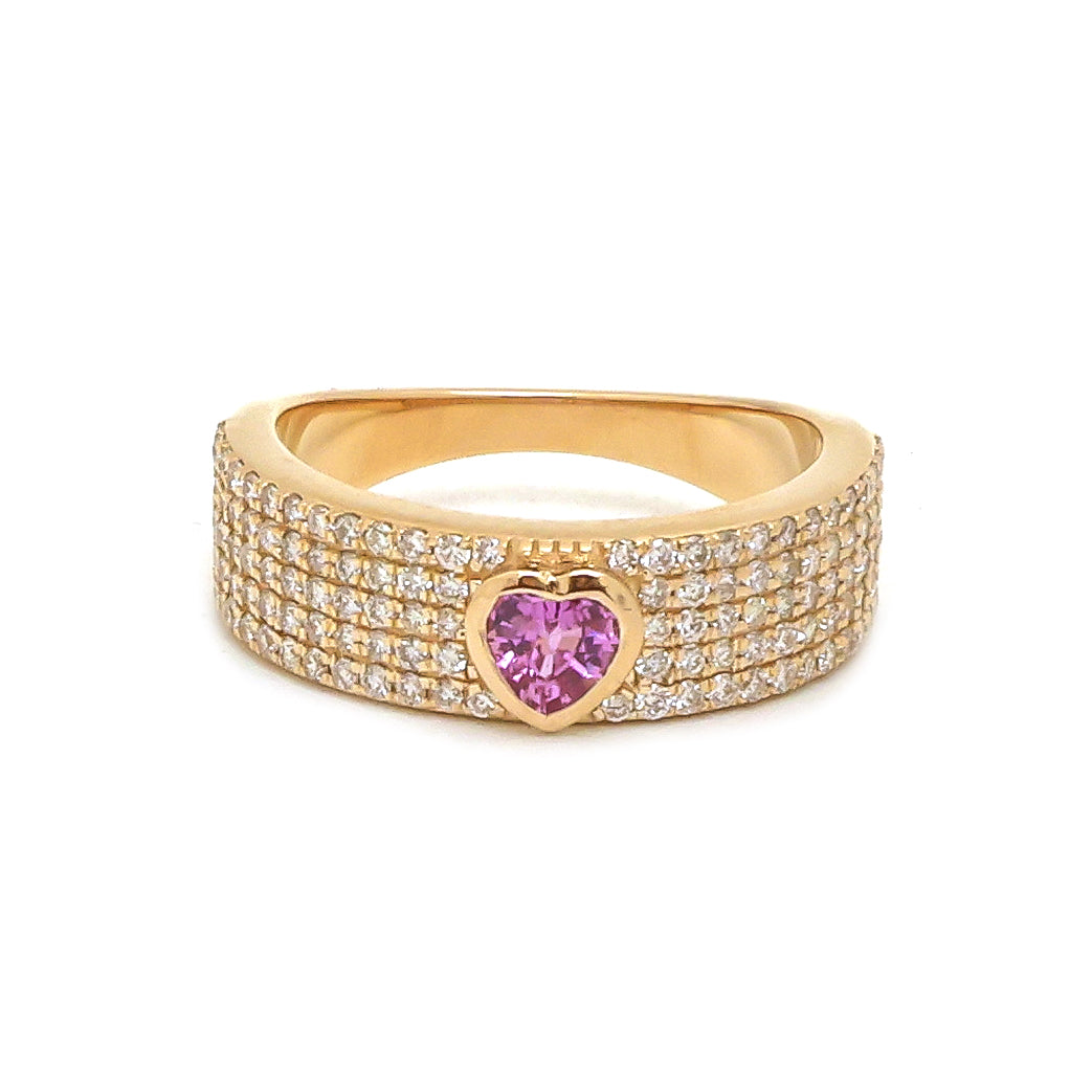 Diamond Pink Sapphire Ring