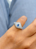 Diamond Blue Sapphire Ring