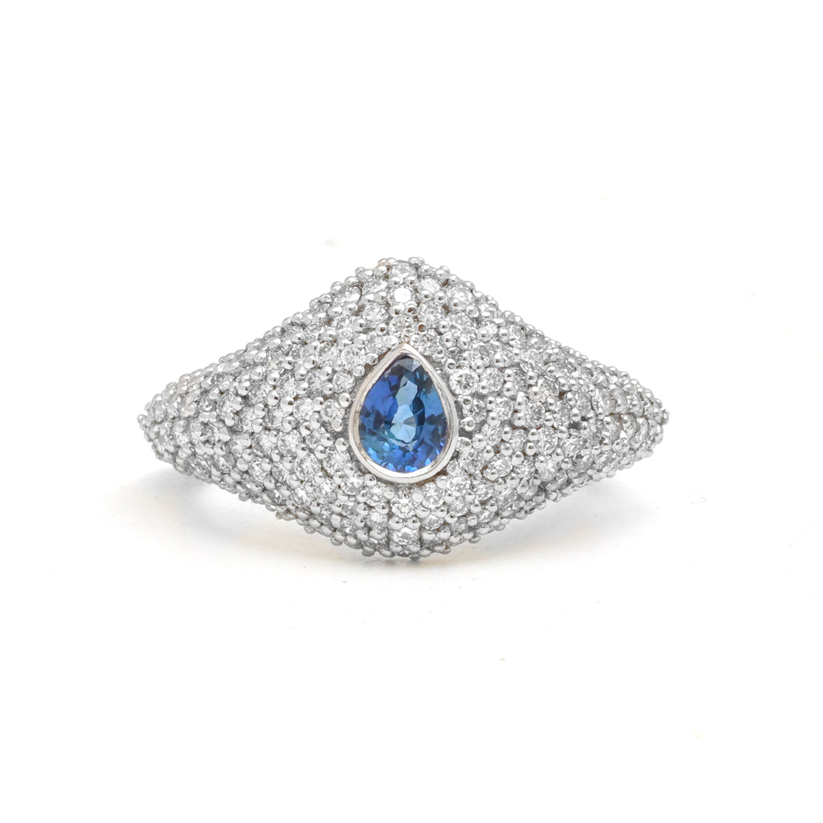 Diamond Blue Sapphire Ring