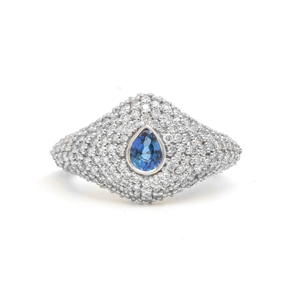 Diamond Blue Sapphire Ring