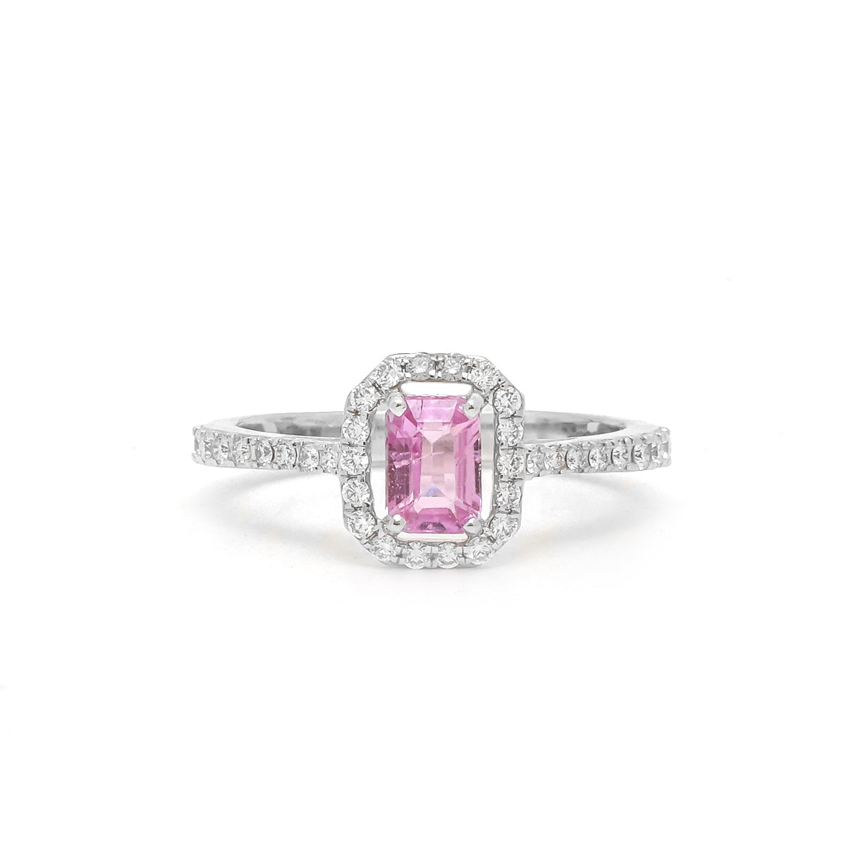 Pink Sapphire Diamond Ring