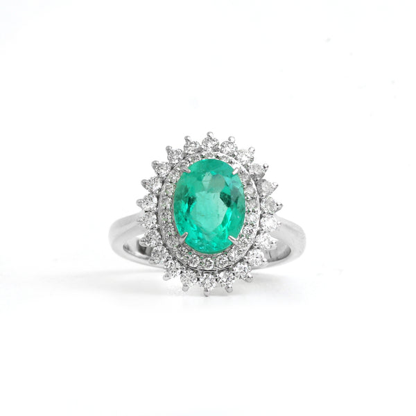 Colombian Emerald Diamond Ring