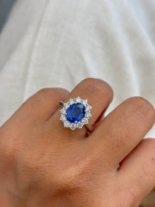 Blue Sapphire Diamond Ring
