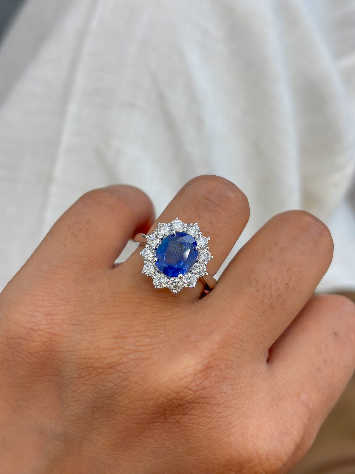 Blue Sapphire Diamond Ring