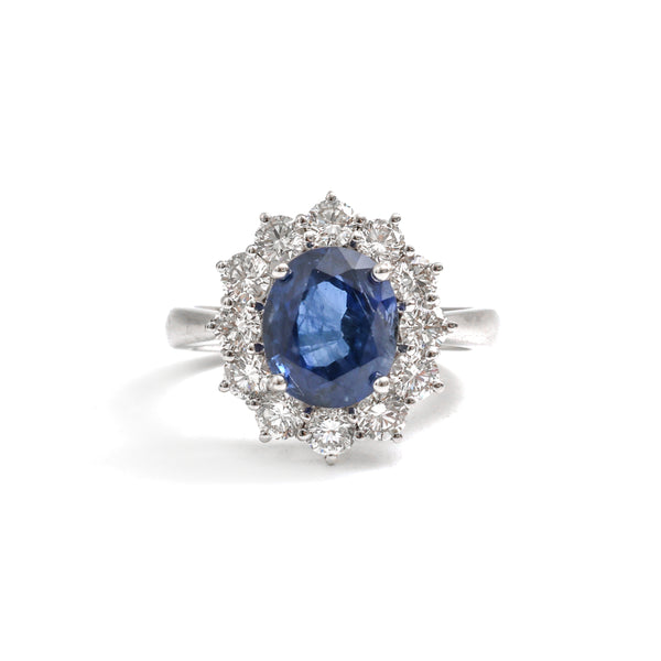 Blue Sapphire Diamond Ring