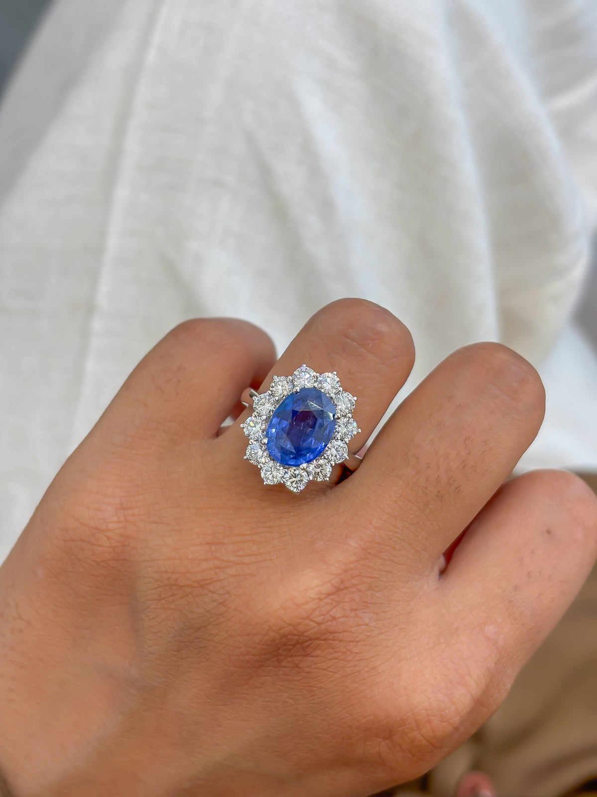 Blue Sapphire Diamond Ring