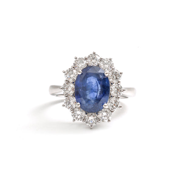 Blue Sapphire Diamond Ring