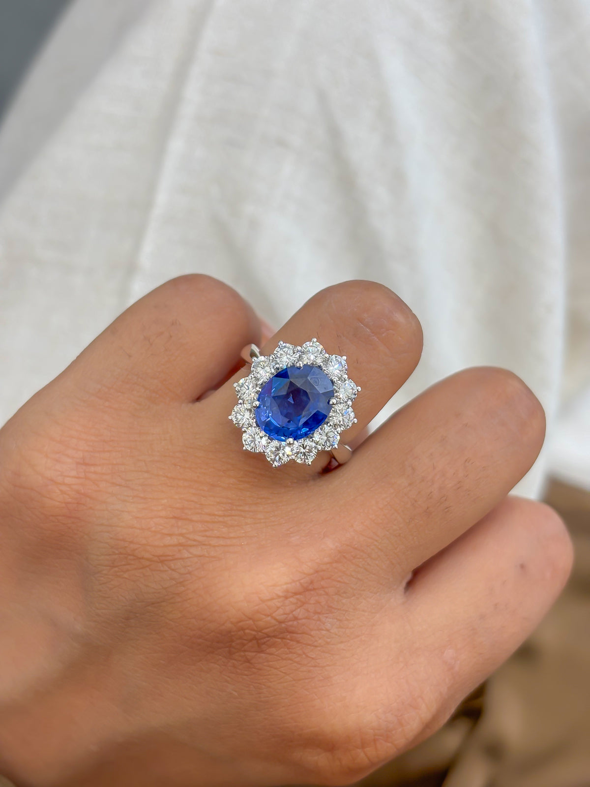 Blue Sapphire Diamond Ring