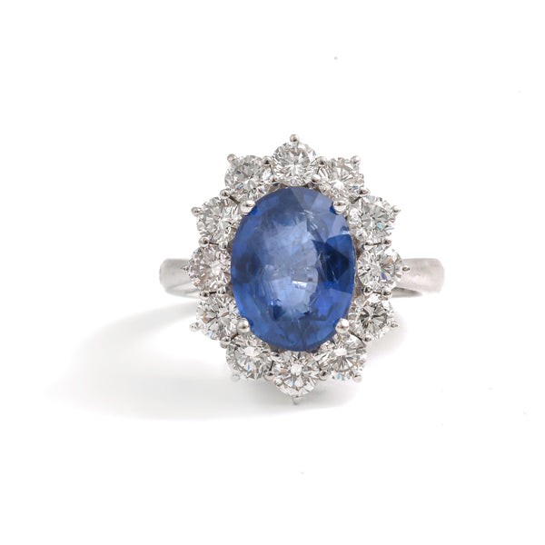Blue Sapphire Diamond Ring
