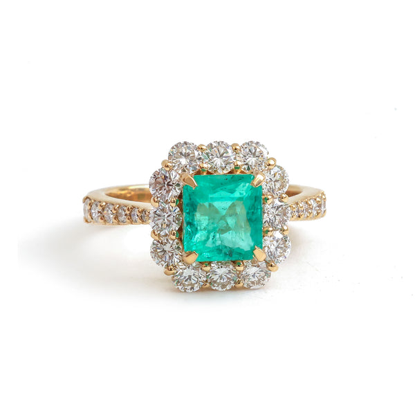 Colombian Emerald Diamond Ring