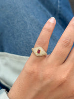Diamond Ruby Pinky Ring