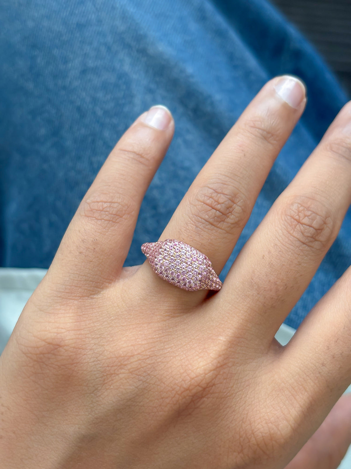 Pink Sapphire Pinky Ring