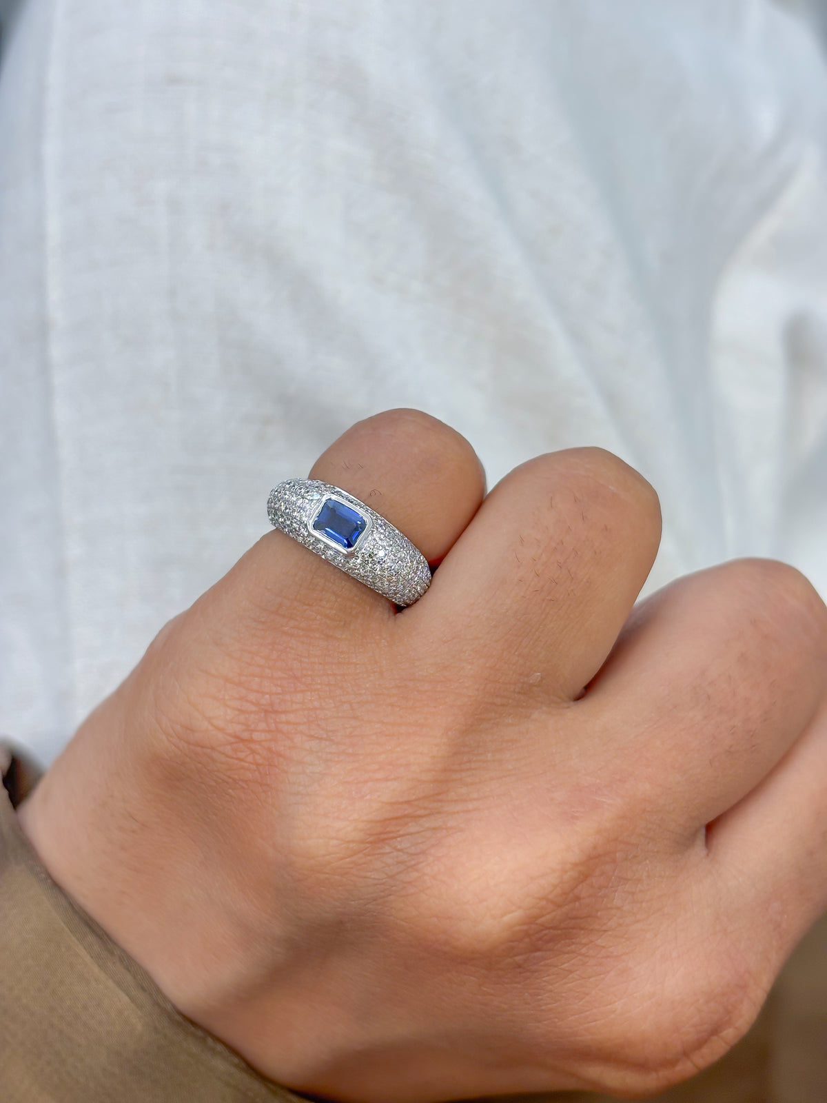 Diamond Blue Sapphire Ring