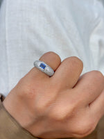 Diamond Blue Sapphire Ring