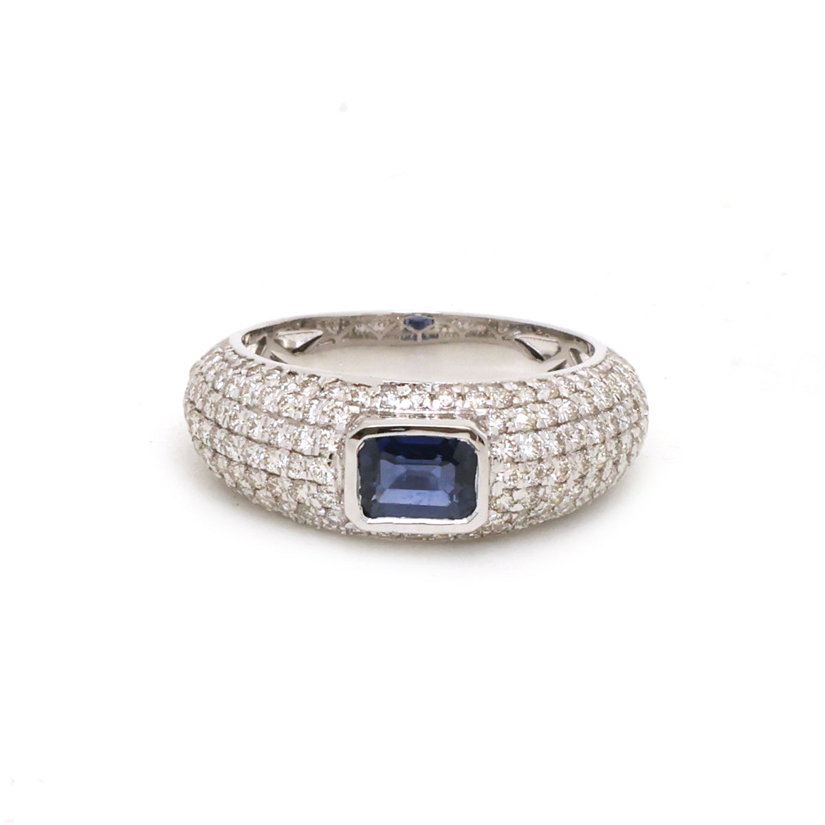 Diamond Blue Sapphire Ring