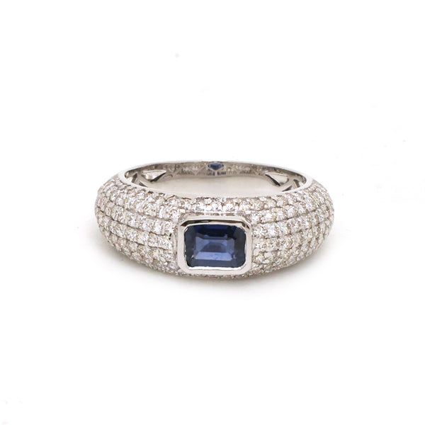 Diamond Blue Sapphire Ring