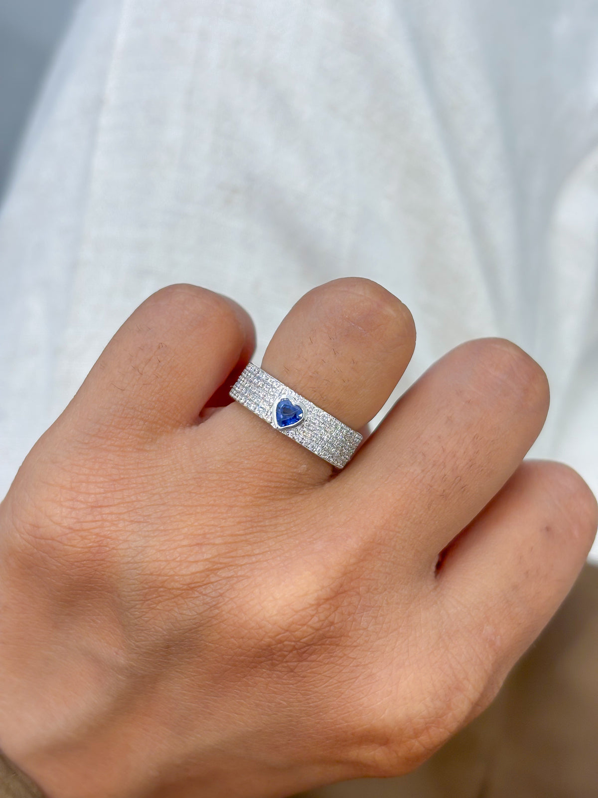 Diamond Blue Sapphire Ring