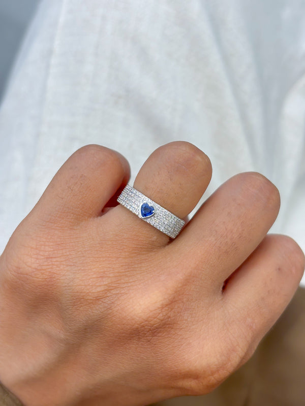 Diamond Blue Sapphire Ring