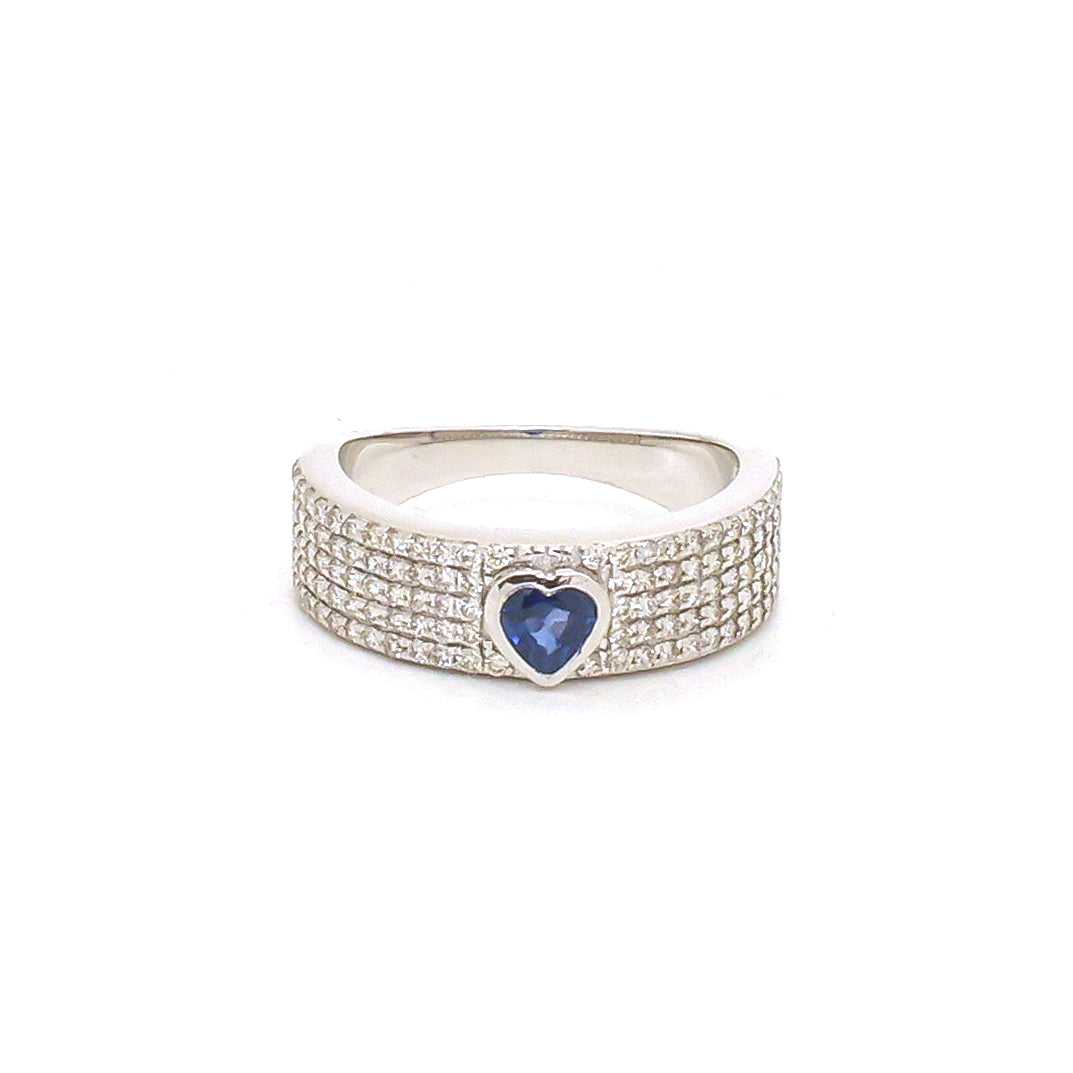 Diamond Blue Sapphire Ring