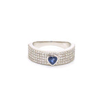 Diamond Blue Sapphire Ring