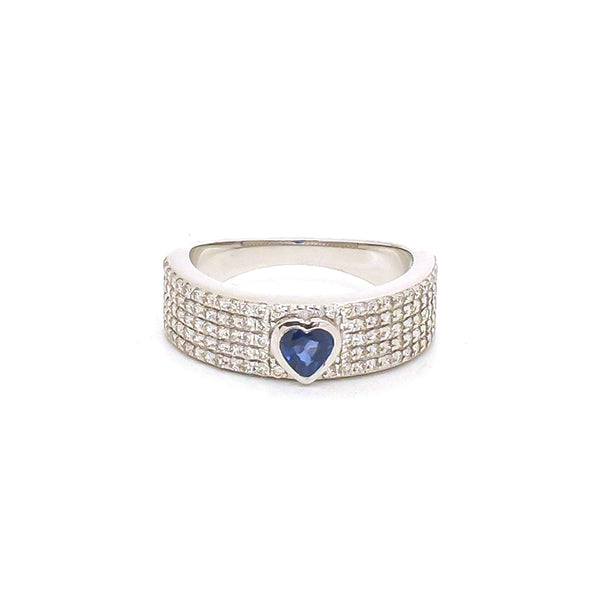 Diamond Blue Sapphire Ring