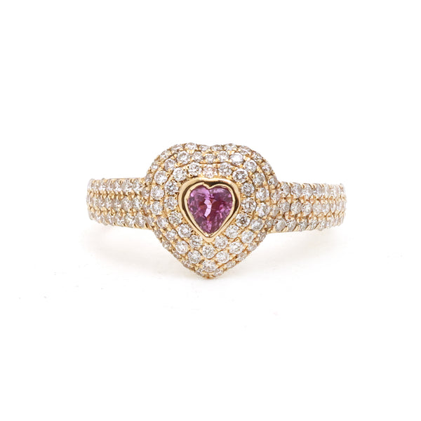 Diamond Pink Sapphire Ring