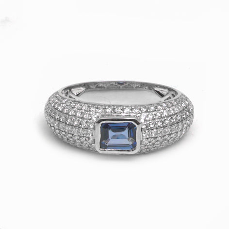 Diamond Blue Sapphire Ring