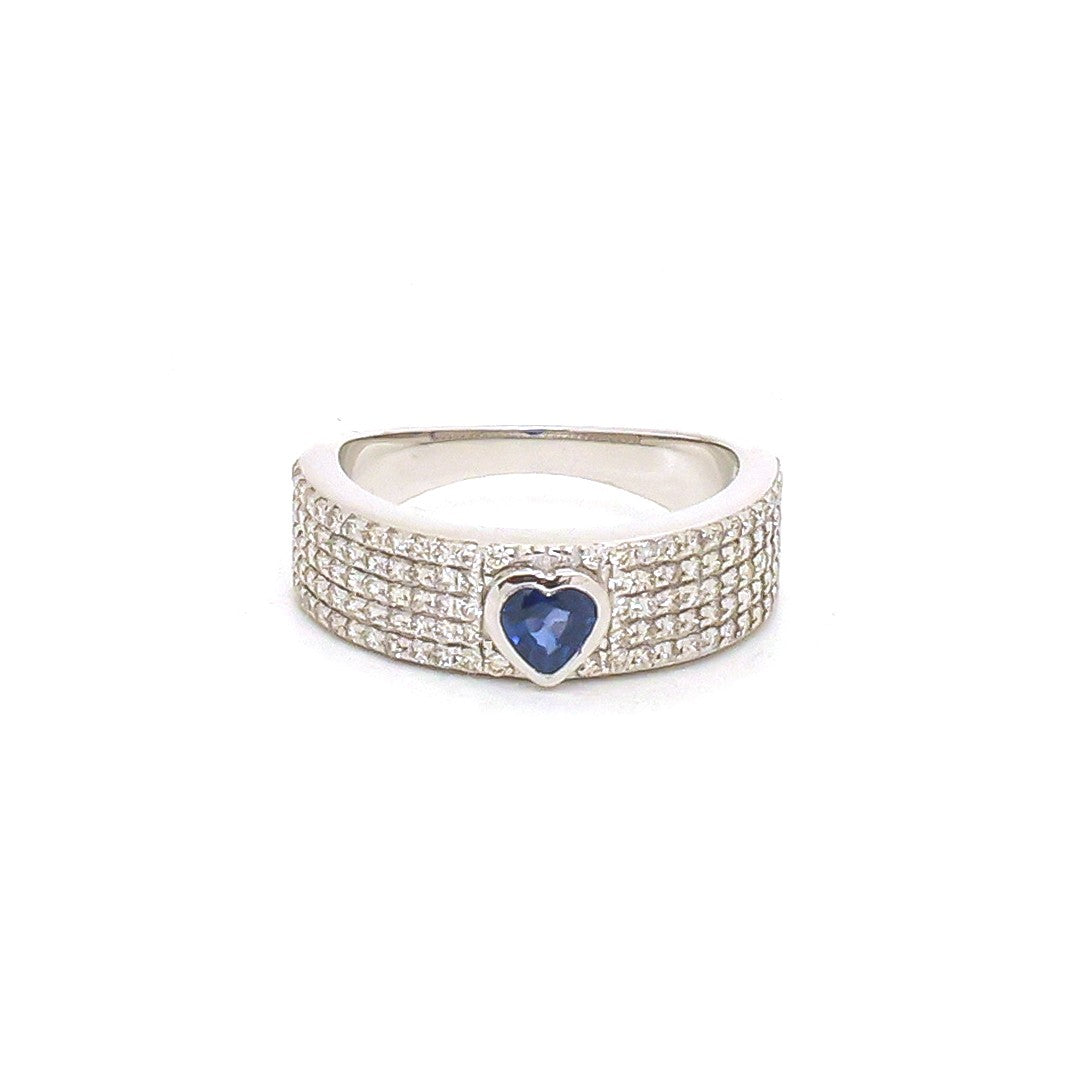 Diamond Blue Sapphire Ring