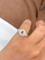 Diamond Blue Sapphire Ring