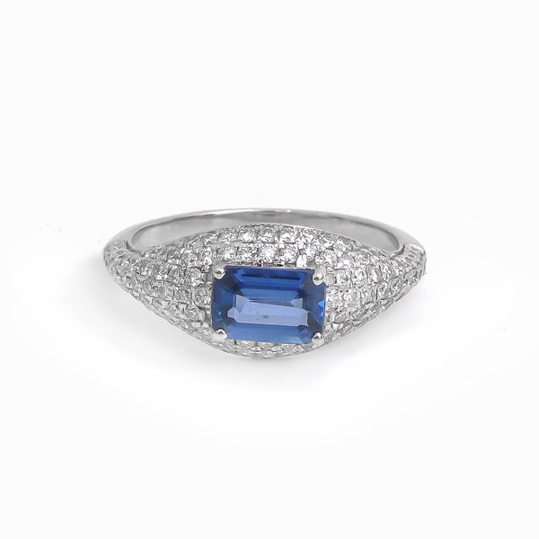 Blue Sapphire Diamond Ring
