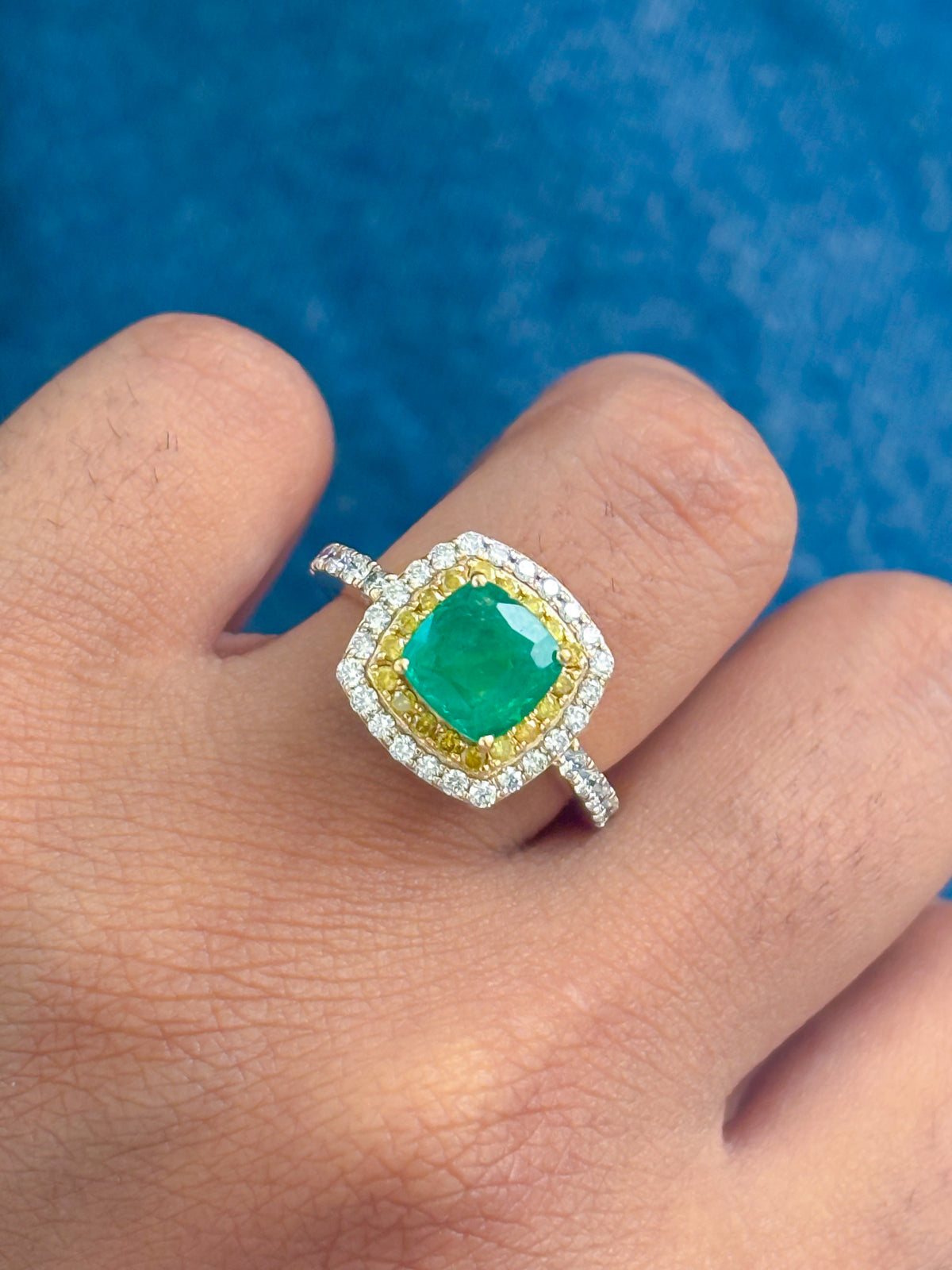 Emerald Diamond Yellow Diamond Ring