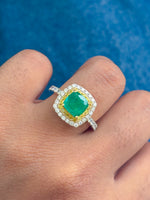 Emerald Diamond Yellow Diamond Ring