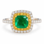 Emerald Diamond Yellow Diamond Ring