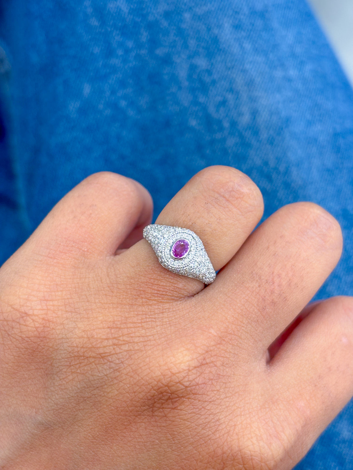 Diamond Pink Sapphire Ring