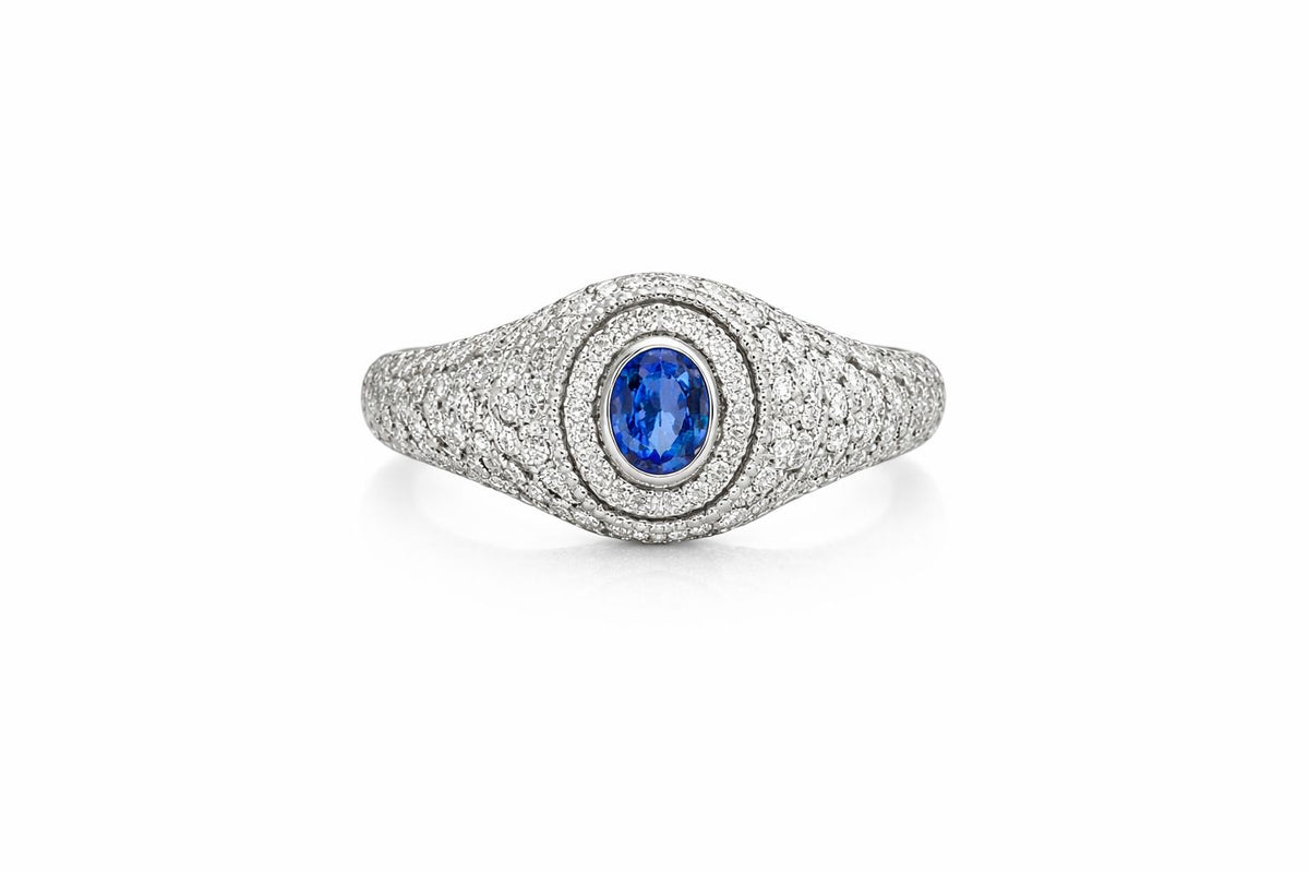 Diamond Blue Sapphire Ring