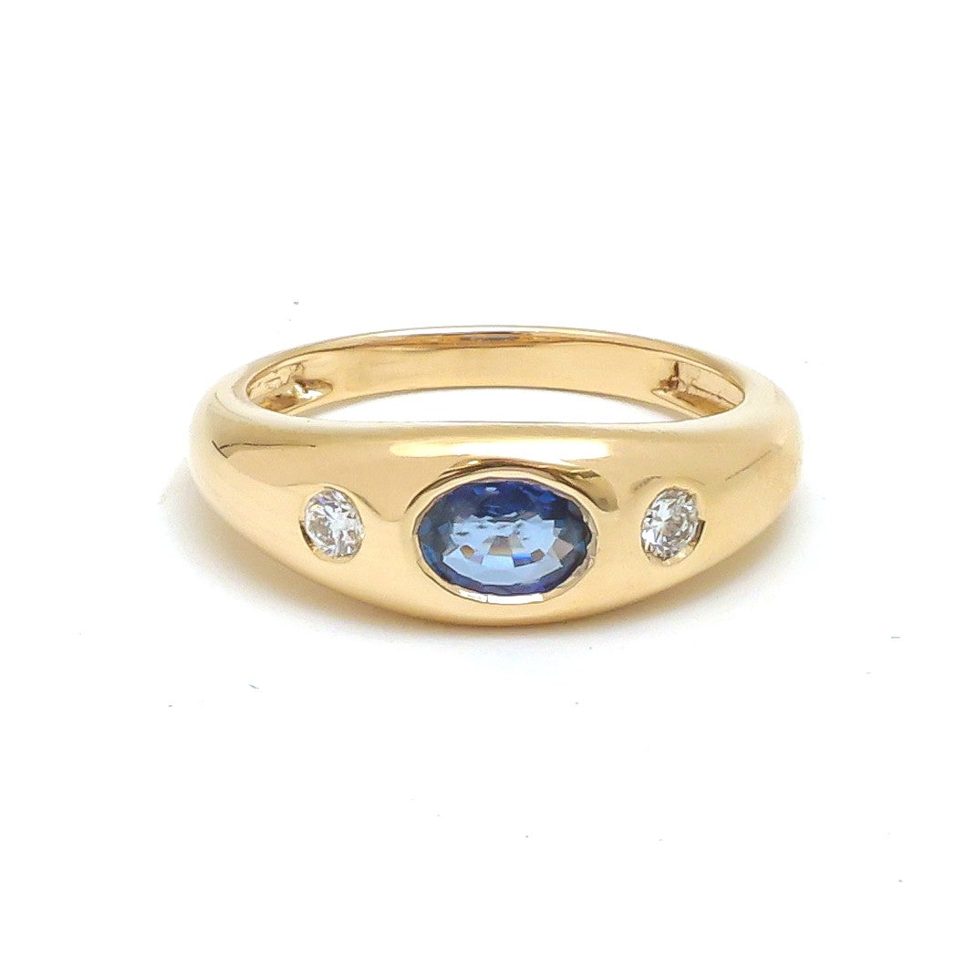 Blue Sapphire Diamond Ring