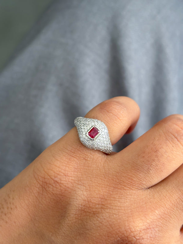 Diamond Pink Sapphire Ring