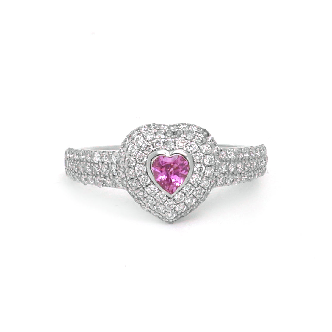 Diamond Pink Sapphire Ring