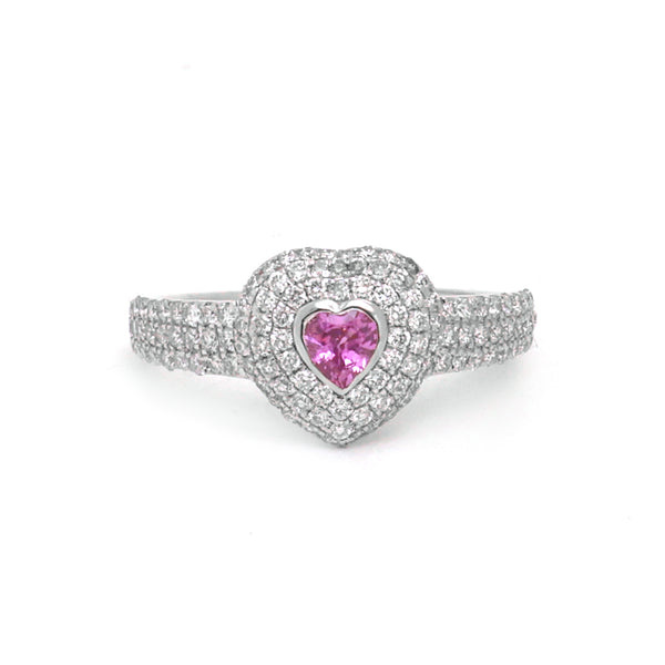 Diamond Pink Sapphire Ring