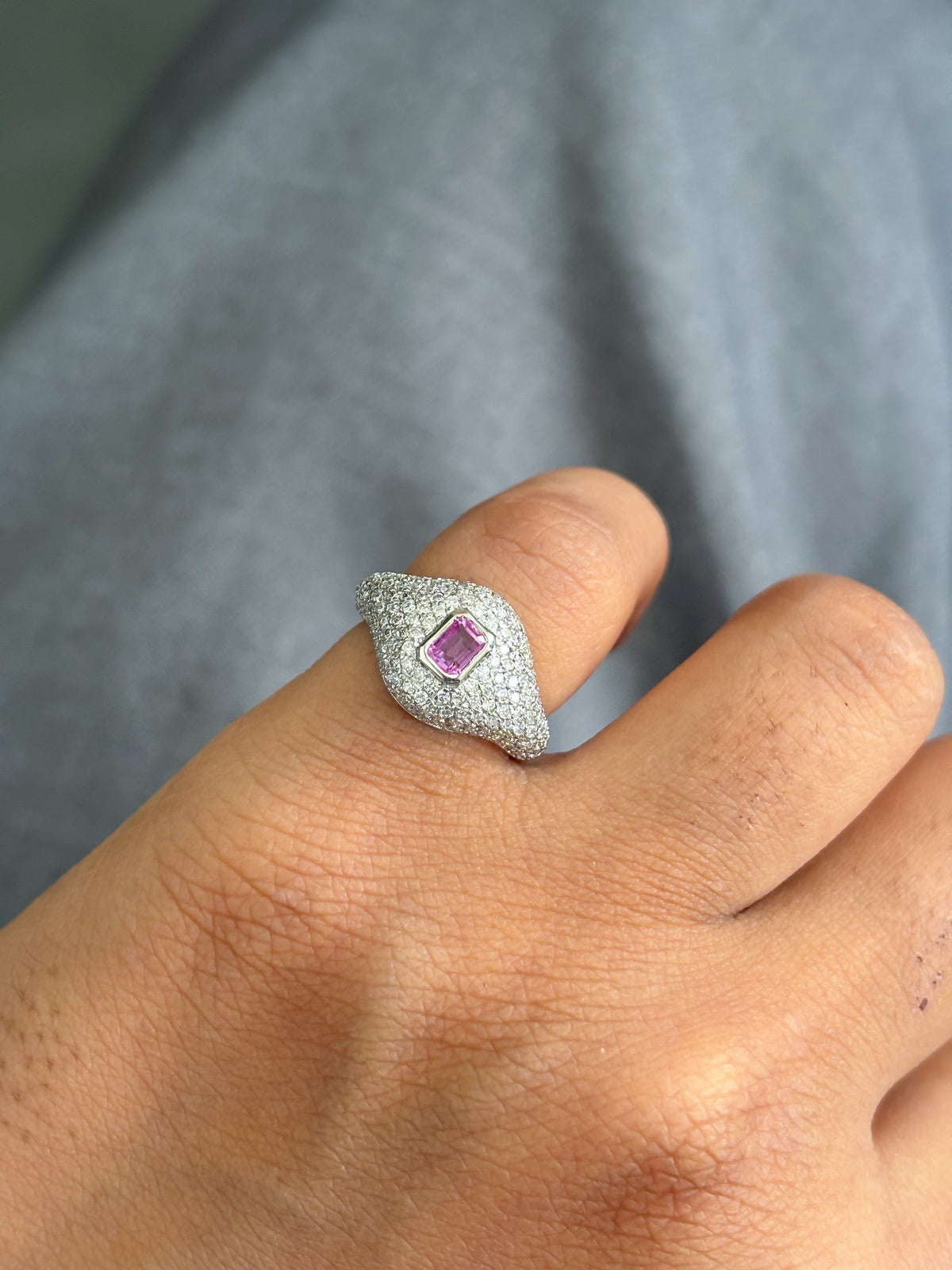 Diamond Pink Sapphire Ring