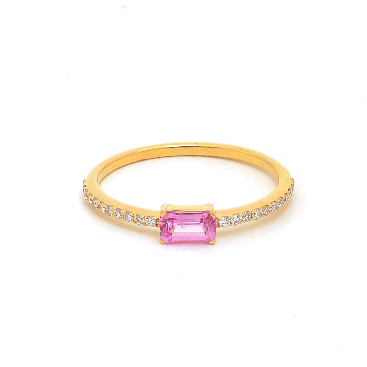 Pink Sapphire Diamond Ring