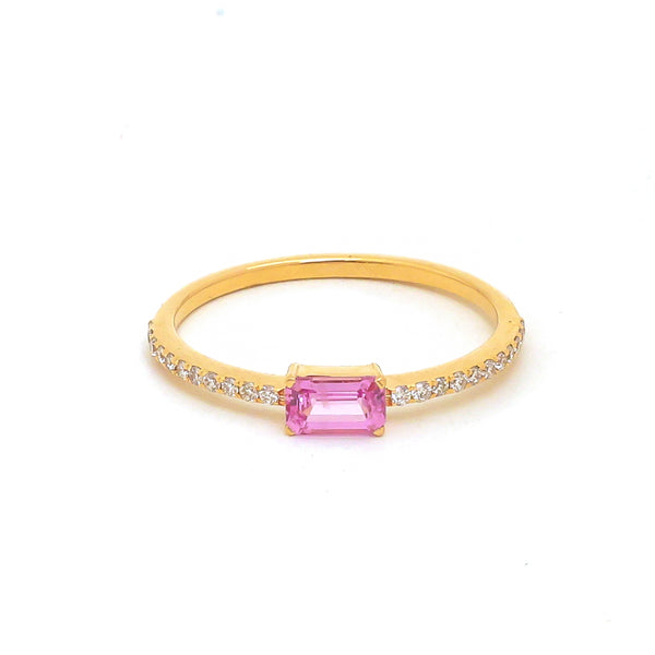Pink Sapphire Diamond Ring