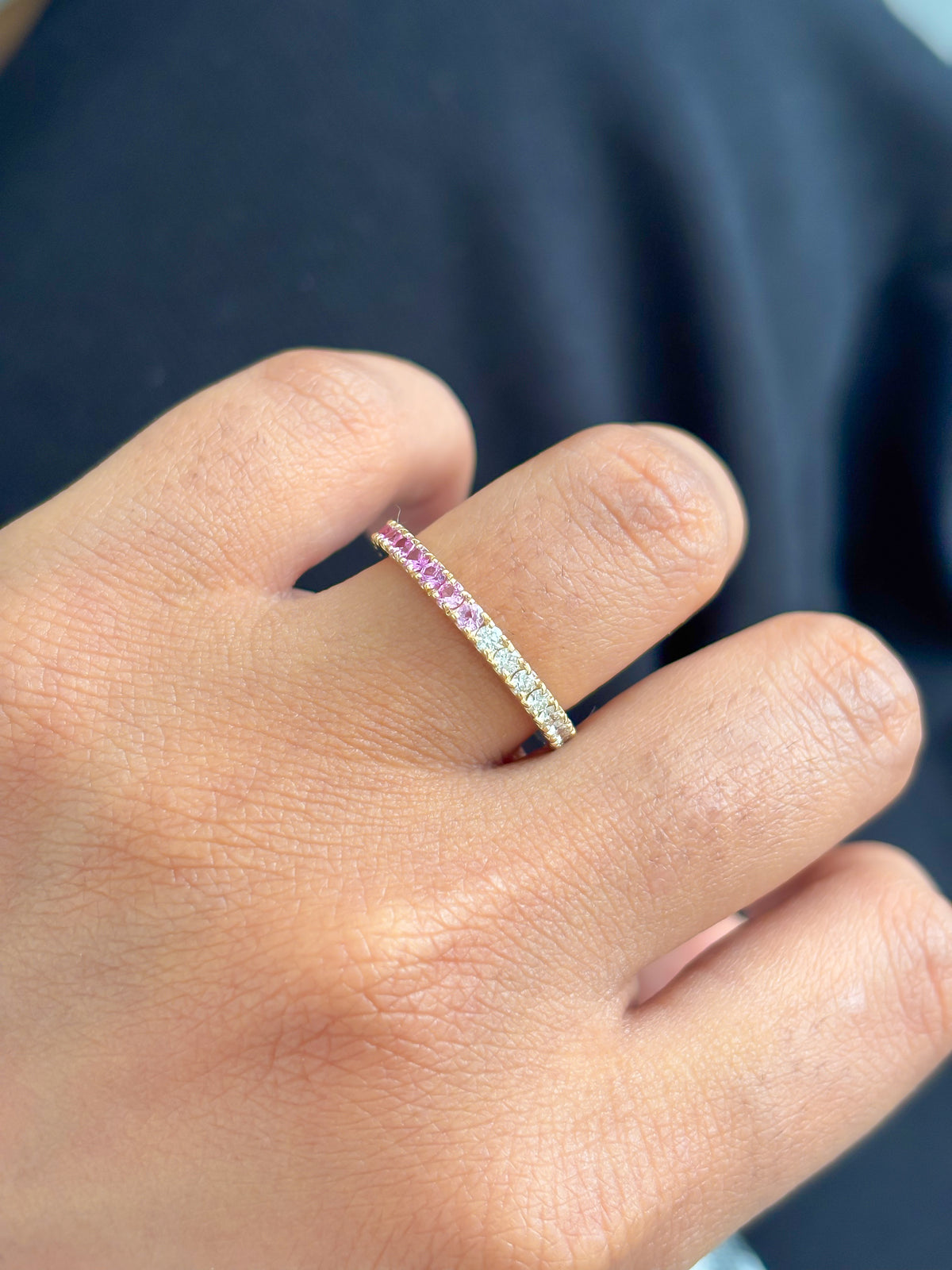 Pink Sapphire Diamond Ring