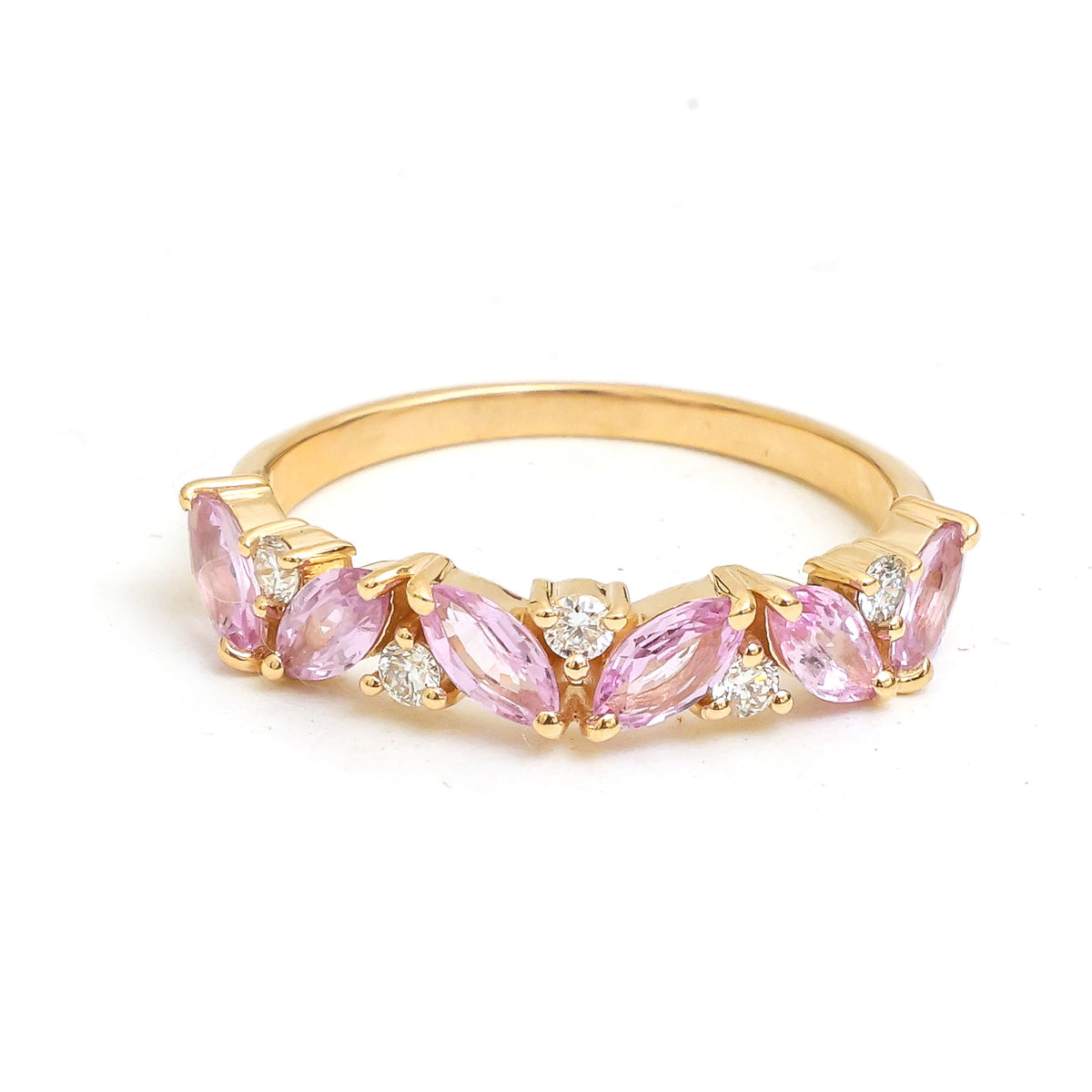 Pink Sapphire Diamond Ring