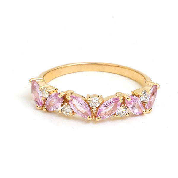 Pink Sapphire Diamond Ring