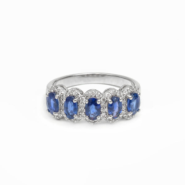 Blue Sapphire Diamond Ring