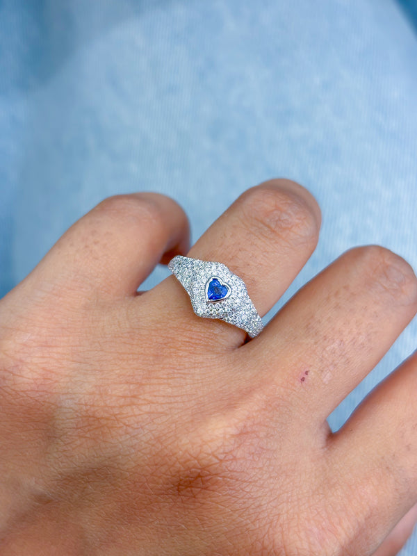 Diamond Blue Sapphire Ring